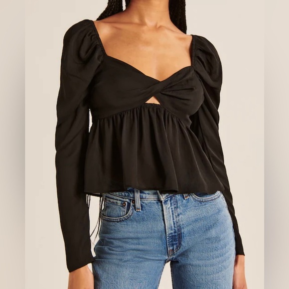 NWT Abercrombie Twist Front Blouse - Picture 7 of 8